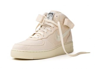 Stüssy x Nike Air Force 1 Mid „Fossil“ Stussy-Nike-Air-Force-1-Mid-Fossil-Hemp-Release-Date