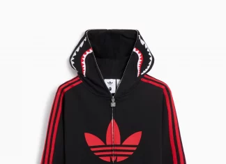 BAPE x Adidas Shark Hooded Track Top „Black Red“