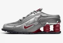 Martine Rose x Nike Shox MR4 „Metallic Platinum Red“