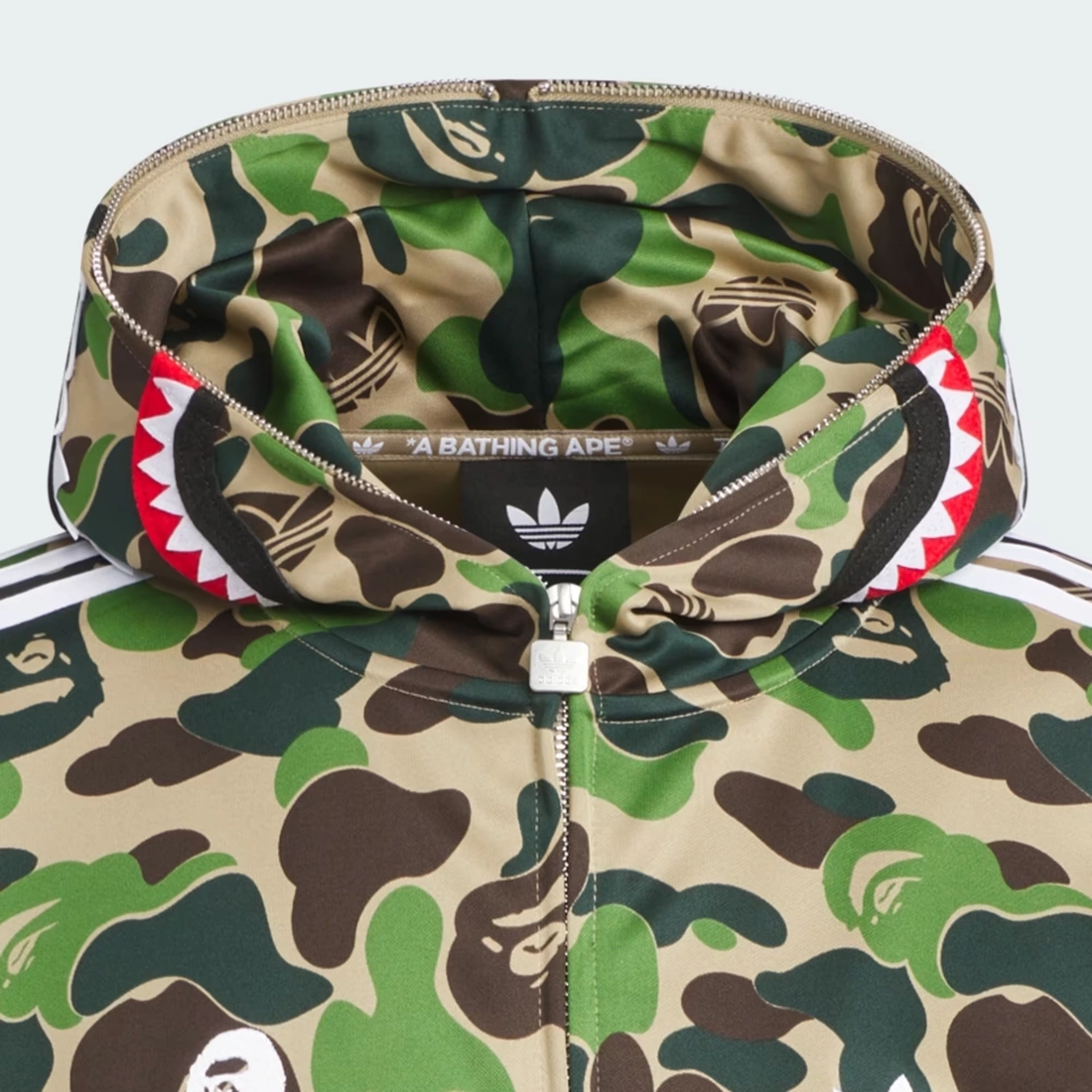 BAPE x Adidas Track Shark Hoodie "Green Camo" BAPE X ADIDAS SHARK HOODIE JACKET KF4916 179363