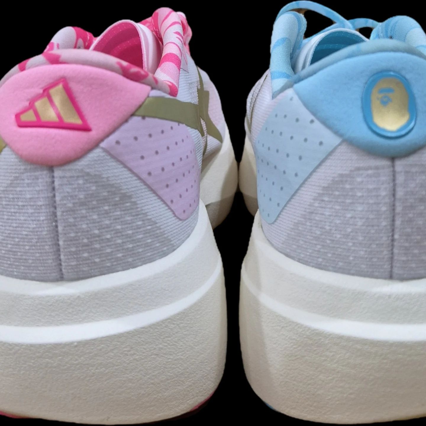 BAPE x Adidas Adizero EVO SL "White Gold Pink Blue" HHFFC69WkAAvq38